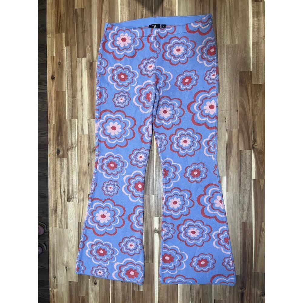 Ragged Priest Whimsical Flower Power Purple Flare Pants Grunge Punk Indie L